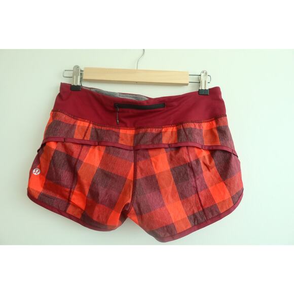 Lululemon Run: Speed Short *2-way Stretch Size 4 Yama Check YCFT/RUBE 69021 - Picture 3 of 6